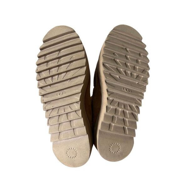 UGG Classic Rising Heel Platform Zip Boots size 7 Suede Tan Chestnut - Picture 7 of 11